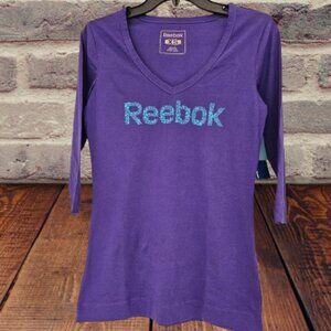 REEBOK WOMEN 3/4 SLEEVE TEE SHIRT TOP - SIZE XS
